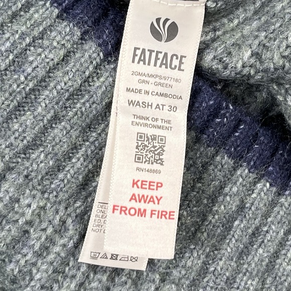 FatFace Men's Green Fair Isle Hooded Sweater Size 2XL Jumper Outdoors Cozy Warm - Picture 6 of 9